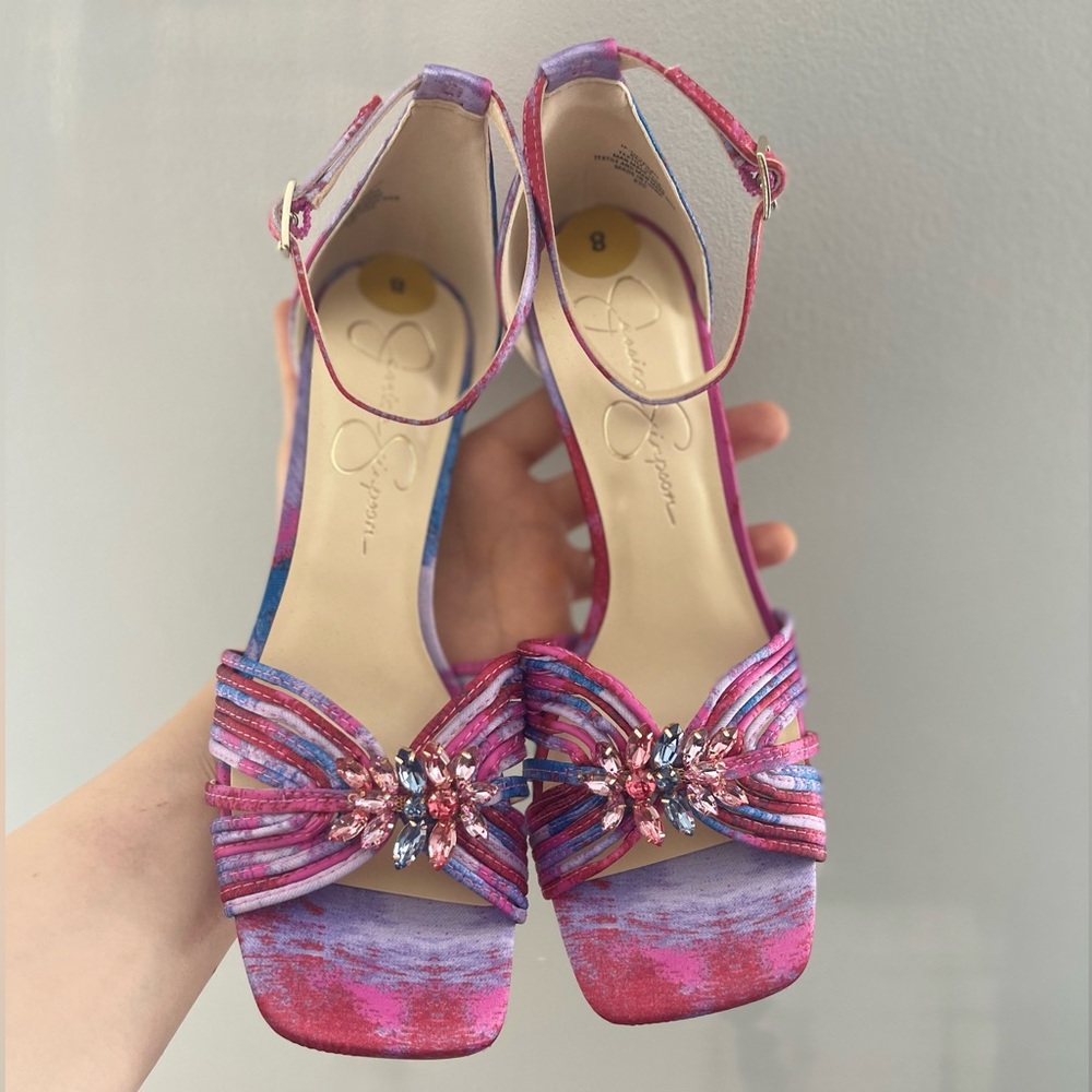 Jessica Simpson Pink and Blue Women's Heels - Picture 3 of 15